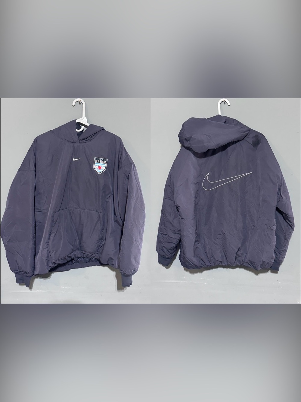 Nike Chicago Red Stars Dark Slate-Blue Parka Oversized Pullover Womens Large